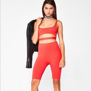 [dolls kill] • [whatz poppin biker short set]